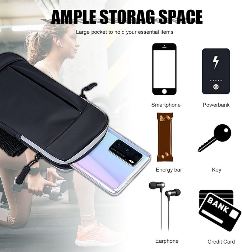 MOVOYEE Phone Holder for Running Armband Cell Phone Holder for iPhone 16 16e 15 14 13 12 11 Pro Max Xs Xr X Plus Galaxy Ultra S25 Note Carrier Bag Pouch,Gym Sports Arm Bands Sleeve Fit Women Men Kids - Image 3